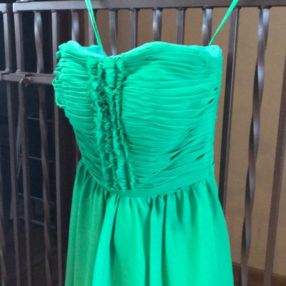 Green Strapless Formal Dress - Picture 3 of 6